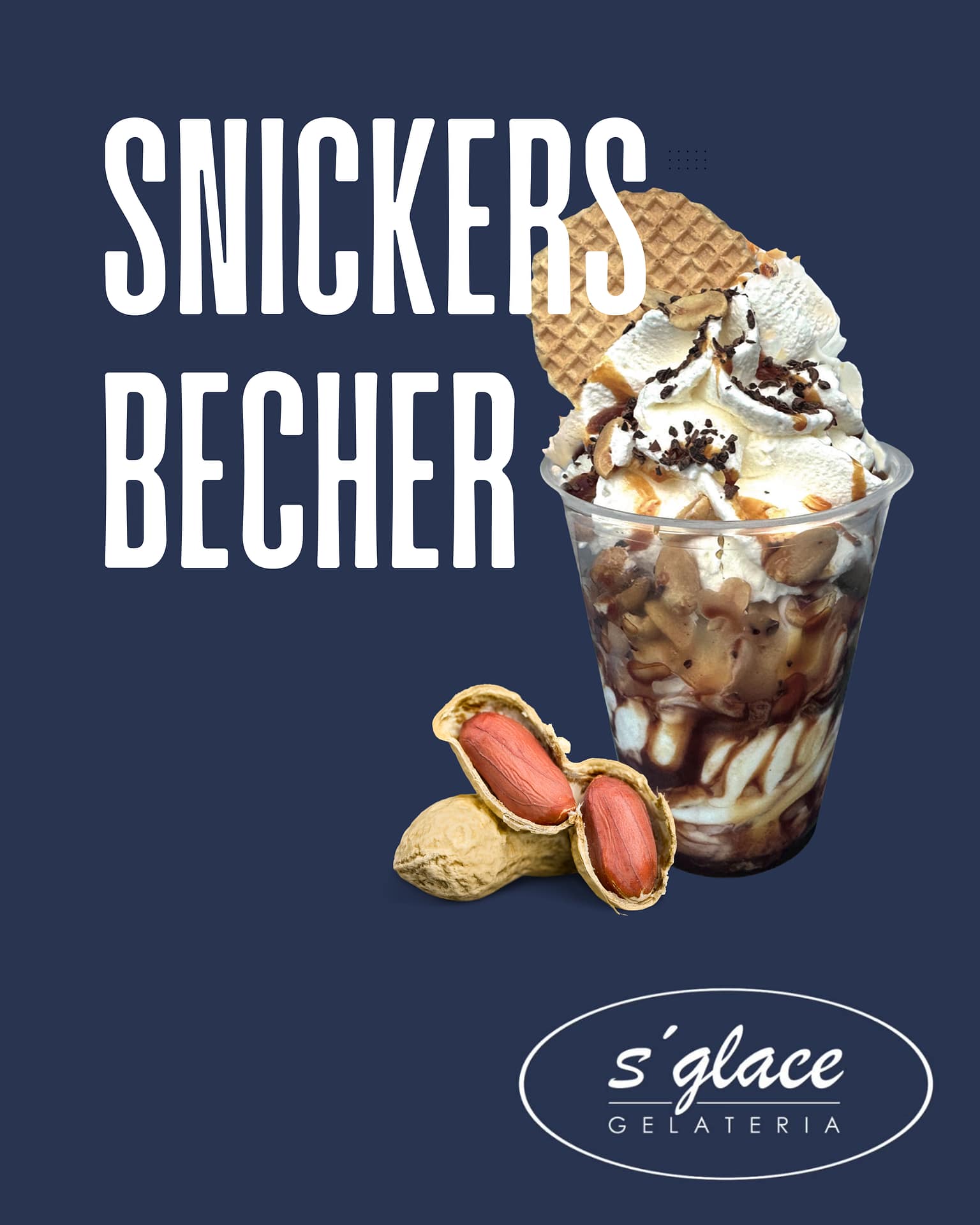 Snickers Becher Gelateria s'Glace Widnau